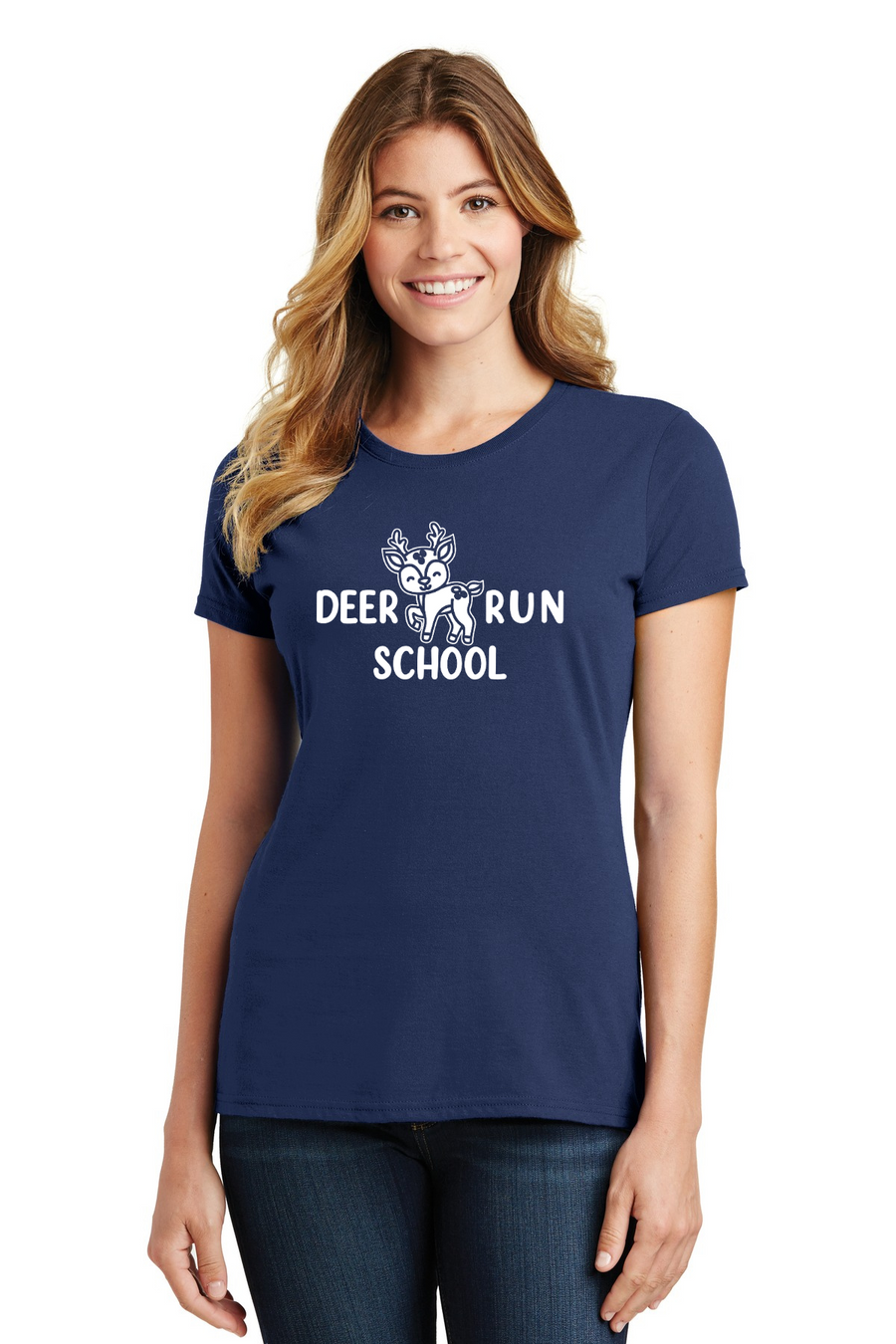 Deer Run Elementary Spirit Wear 2023-24 On-Demand-Port and Co Ladies Favorite Shirt White Logo