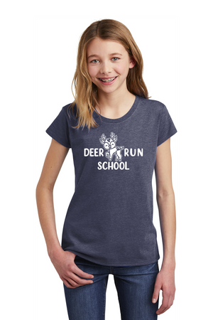 Deer Run Elementary Spirit Wear 2023-24 On-Demand-Youth District Girls Tee White Logo