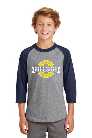 Hillside Elementary Spirit Wear 2023-24 On-Demand-Unisex Baseball Tee Typographic Logo
