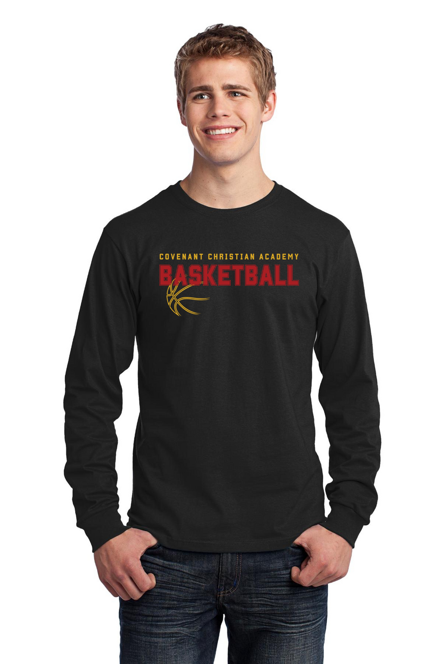 Covenant Christian Academy Spirit Wear 2023-24 On-Demand-Adult Unisex Port & Company Long Sleeve Shirt Basketball