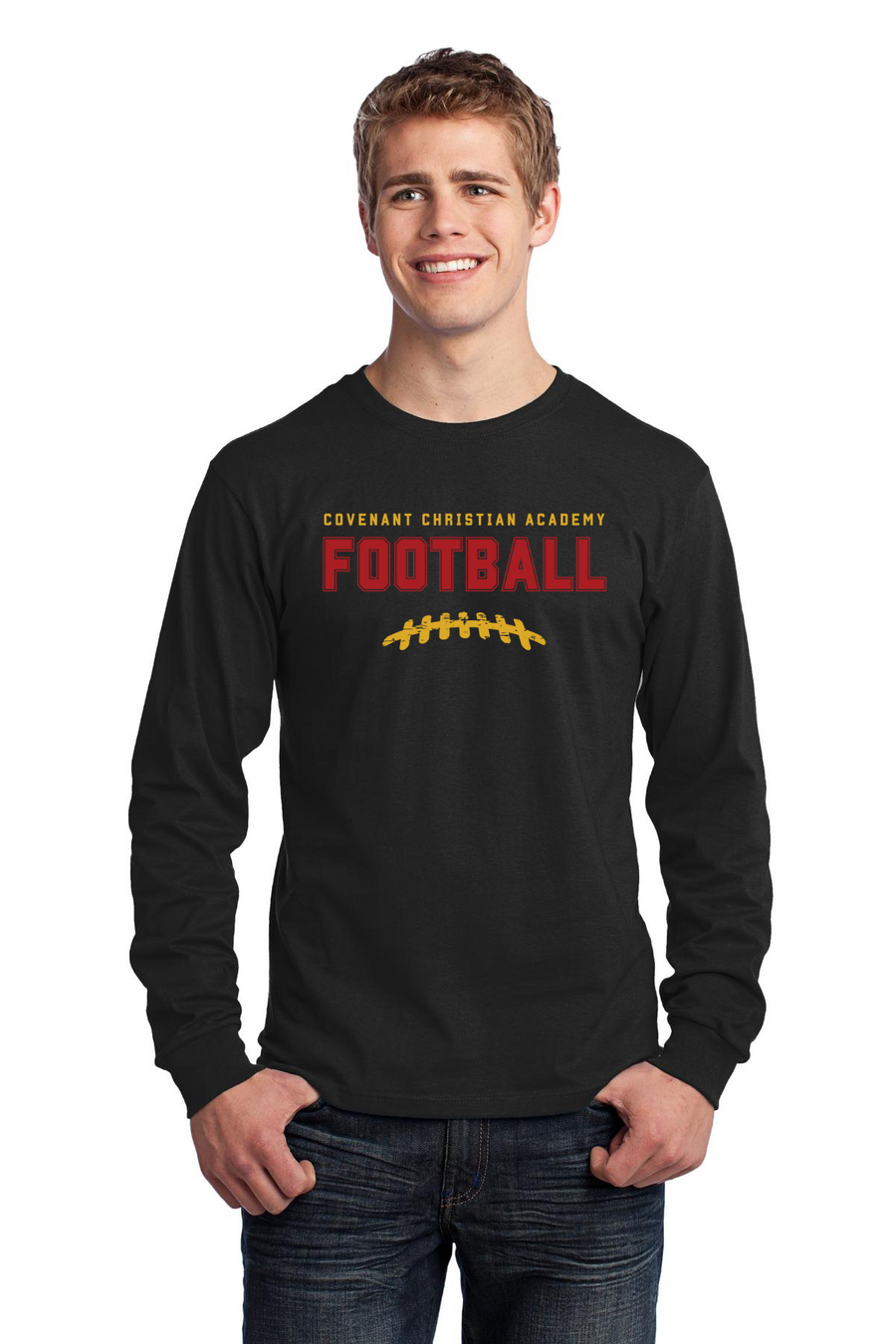 Covenant Christian Academy Spirit Wear 2023-24 On-Demand-Adult Unisex Port & Company Long Sleeve Shirt Football