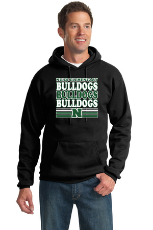 Niles Elementary Spirit Wear 2023-24 On-Demand-Adult Unisex Port & Company Hoodie Bulldog Logo
