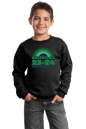 Niles Elementary Spirit Wear 2023-24 On-Demand-Youth Unisex Port & Company Crewneck Sweatshirt Rainbow Logo