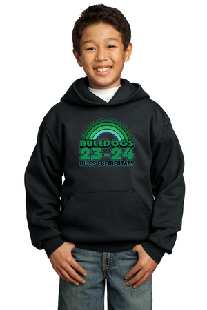 Niles Elementary Spirit Wear 2023-24 On-Demand-Youth Unisex Port & Company Hoodie Rainbow Logo