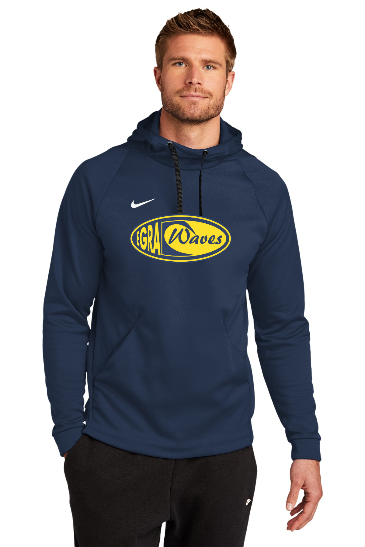 EGRA Waves Gear Adult Unisex Nike Therma FIT Pullover Fleece Hoodie Center Chest Logo