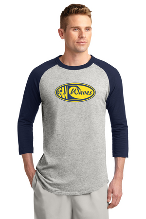 EGRA Waves Gear-Unisex Baseball Tee Center Chest Logo