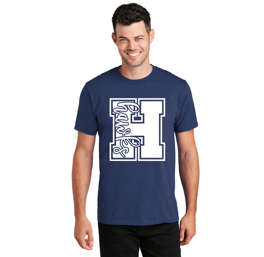Harmony School Spirit Wear 2023-24 On-Demand-Adult Unisex Port & Company Fan Favorite Premium Tee H Logo