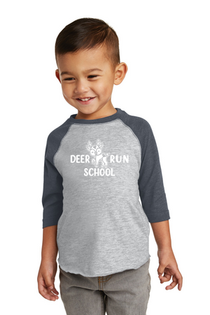 Deer Run Elementary Spirit Wear 2023-24 On-Demand-Toddler Premium Soft Baseball Tee White Logo