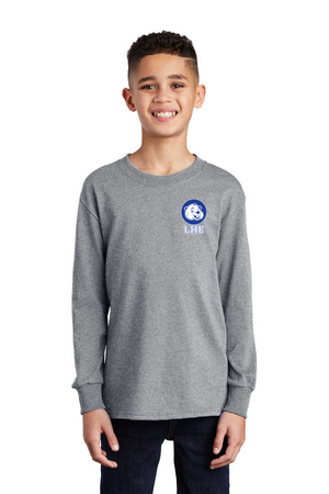 Loyal Heights Elementary Spirit Wear 2023-24 On-Demand-Youth Unisex Port & Company Long Sleeve Shirt Left Chest Logo