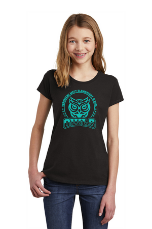 Mott Elementary Spirit Wear 2024 On-Demand-Youth District Girls Tee Teal Owl Logo