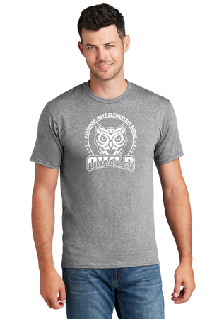 Mott Elementary Spirit Wear 2024 On-Demand-Adult Unisex Port & Company Fan Favorite Premium Tee White Owl Logo