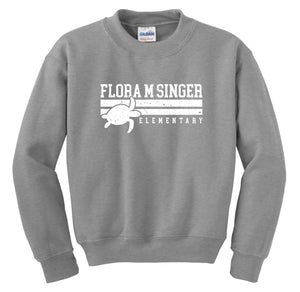 Flora M. Singer Spirit Wear 2023-24 On-Demand-Youth Unisex Gildan Crewneck Sweatshirt Stripe Logo