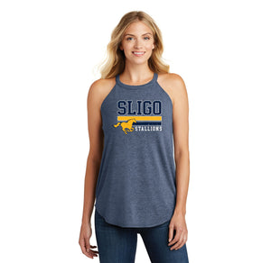 Sligo Middle School 2023-24 Spirit Wear-Womens Premium Perfect Tri Rocker Tank Stripe Logo