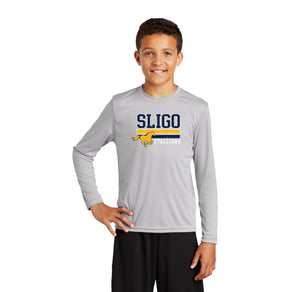 Sligo Middle School 2023-24 Spirit Wear-Youth Unisex Dri-Fit Long Sleeve Tee Stripe Logo