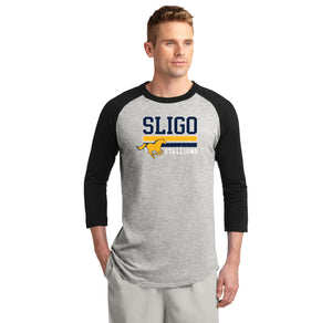 Sligo Middle School 2023-24 Spirit Wear-Adult Unisex Baseball Tee Stripe Logo