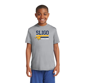 Sligo Middle School 2023-24 Spirit Wear-Youth Unisex Dri-Fit Shirt Stripe Logo