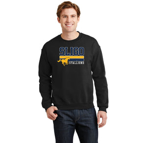 Sligo Middle School 2023-24 Spirit Wear-Adult Unisex Crewneck Sweatshirt Stripe Logo