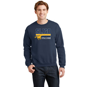 Sligo Middle School 2023-24 Spirit Wear-Adult Unisex Crewneck Sweatshirt Stripe Logo