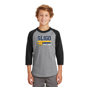 Sligo Middle School 2023-24 Spirit Wear-Youth Unisex Baseball Tee Stripe Logo
