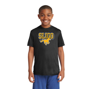Sligo Middle School 2023-24 Spirit Wear-Youth Unisex Dri-Fit Shirt Stallion Logo