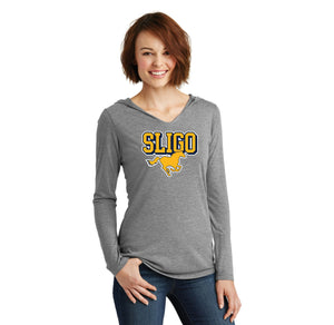 Sligo Middle School 2023-24 Spirit Wear-Womens Premium Perfect Tri Long Sleeve Hoodie Stallion Logo