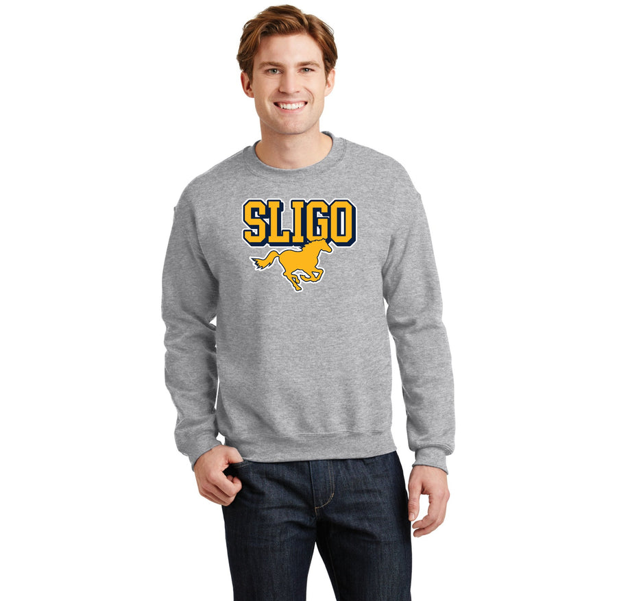 Sligo Middle School 2023-24 Spirit Wear-Adult Unisex Crewneck Sweatshirt Stallion Logo