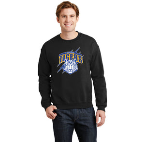 Harrison Elementary Spirit Wear 2023-24 On-Demand-Adult Unisex Crewneck Sweatshirt Blue Tiger Logo