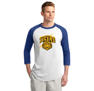Harrison Elementary Spirit Wear 2023-24 On-Demand-Adult Unisex Baseball Tee Yellow Tiger Logo