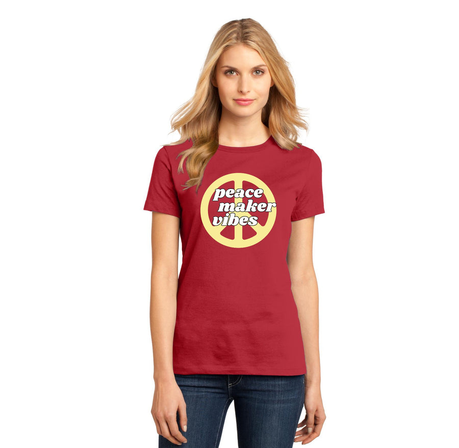 Maplewood Elementary Spirit Wear 2023-24 On-Demand-Womens Premium Tee Peace Maker Vibes