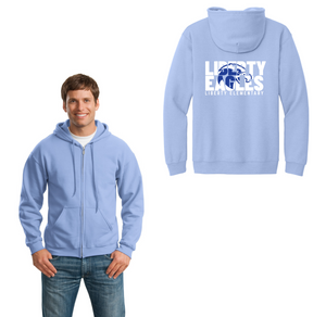 Liberty Elementary Fall Spirit Wear 2023-24 On-Demand-Adult Unisex Full-Zip Hooded Sweatshirt Eagle Logo