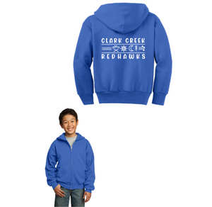 Clark Creek Spirit Wear 2023-24 On-Demand Store-Youth Unisex Full-Zip Hooded Sweatshirt