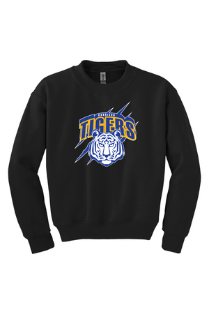 Harrison Elementary Spirit Wear 2023-24 On-Demand-Youth Unisex Crewneck Sweatshirt Blue Tiger Logo