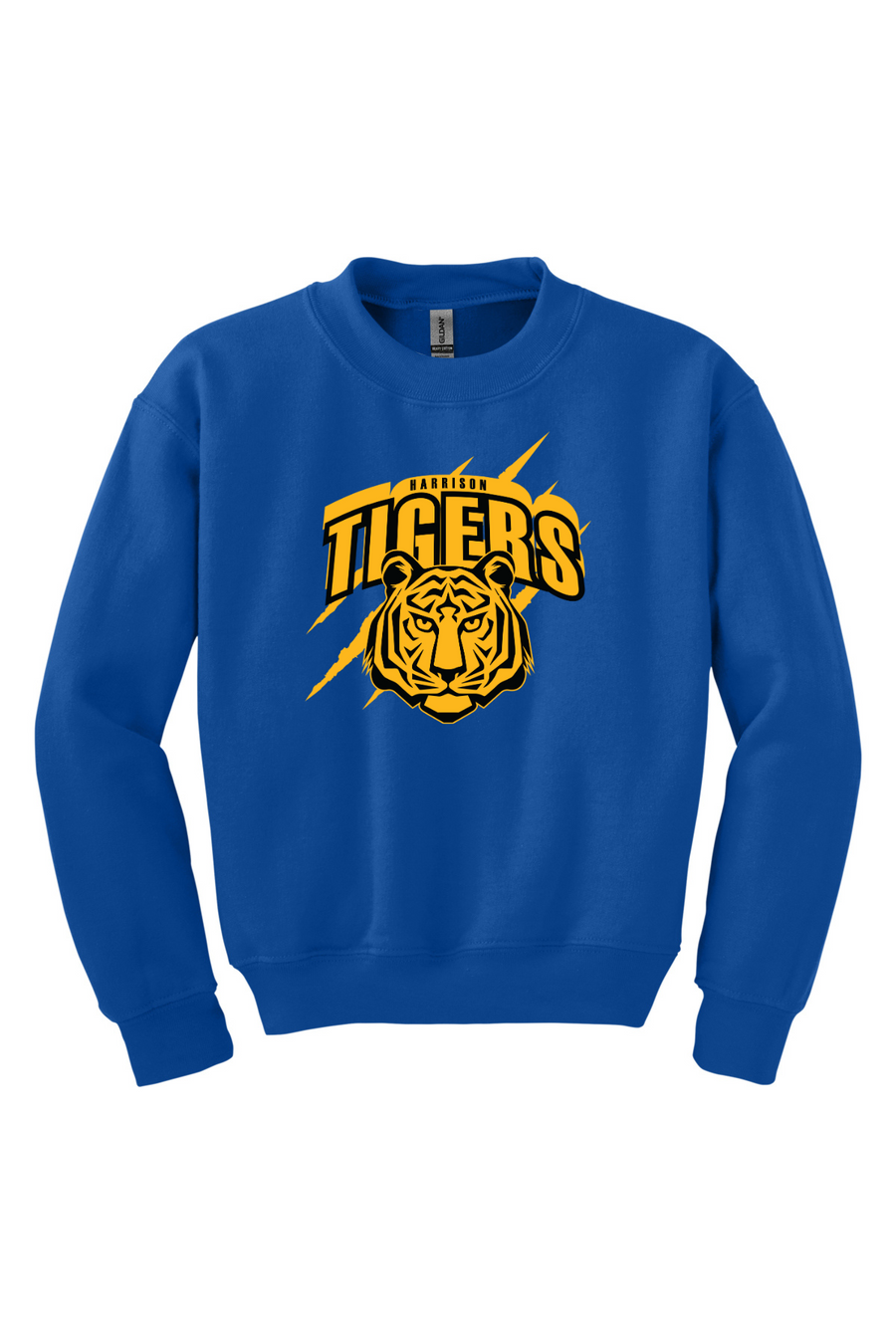 Harrison Elementary Spirit Wear 2023-24 On-Demand-Youth Unisex Crewneck Sweatshirt Yellow Tiger Logo