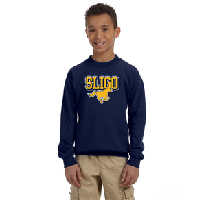 Sligo Middle School 2023-24 Spirit Wear-Youth Unisex Crewneck Sweatshirt Stallion Logo