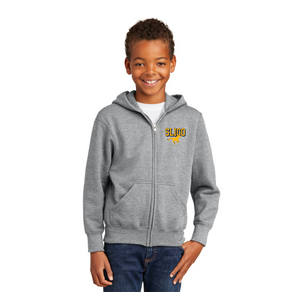 Sligo Middle School 2023-24 Spirit Wear-Youth Unisex Full-Zip Hooded Sweatshirt Stallion Logo