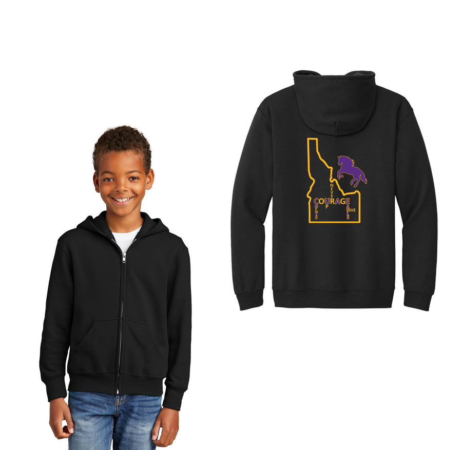 Eagle MS Student Design Flash Sale 23-24-Youth Unisex Full-Zip Hooded Sweatshirt