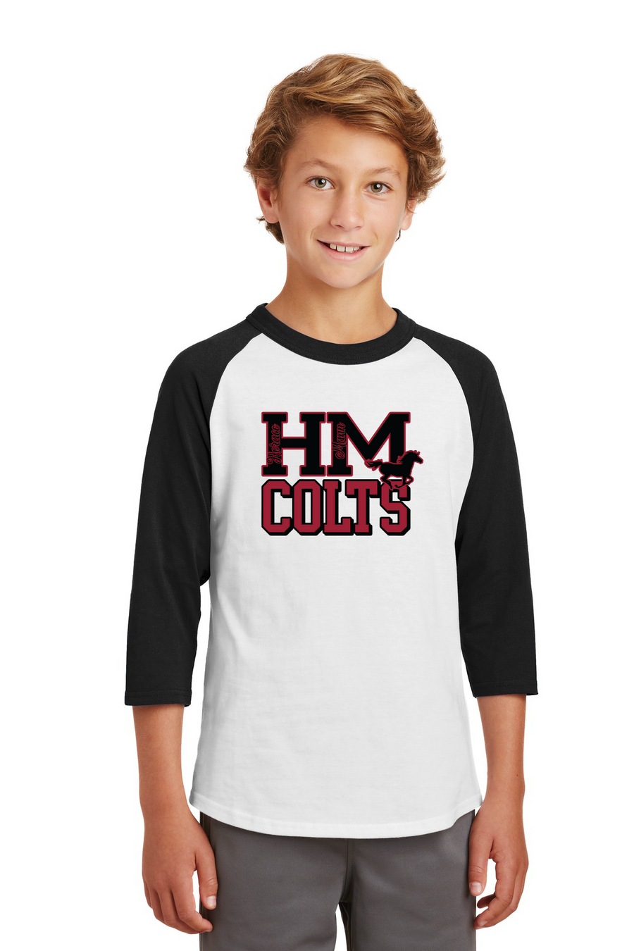 Horace Mann Spirit Wear 2023-24-Youth Unisex Baseball Tee
