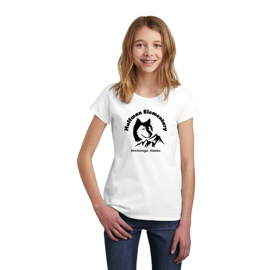 Huffman Elementary Spirit Wear 2023-24-Girls Premium Tee Husky Logo