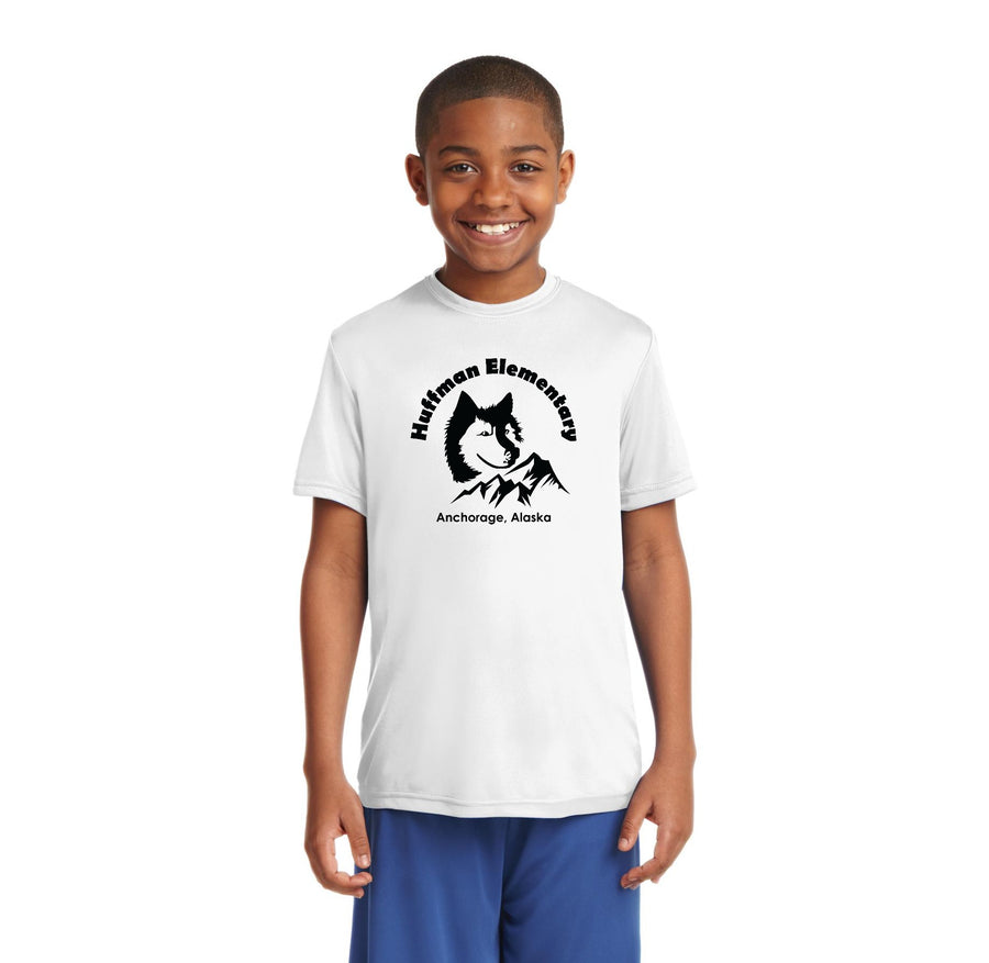 Huffman Elementary Spirit Wear 2023-24-Youth Unisex Dri-Fit Shirt Husky Logo