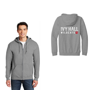 Ivy Hall Elementary Spirit Wear 2023-24 On-Demand-Adult Unisex Full-Zip Hooded Sweatshirt Stripe
