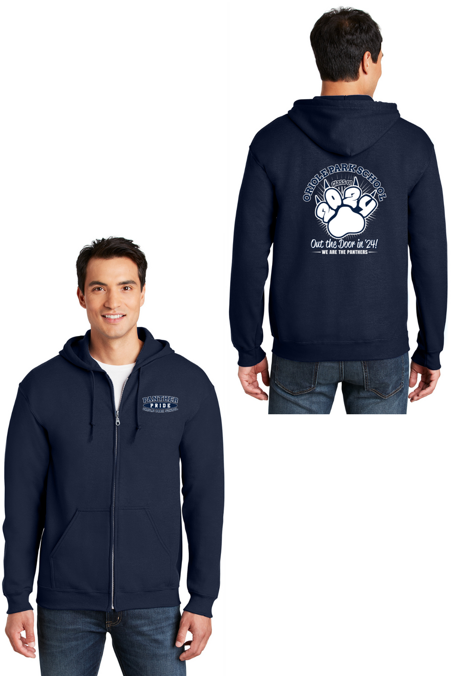 Oriole Park Class of 2024 Spirit Store-Adult Unisex Full-Zip Hooded Sweatshirt
