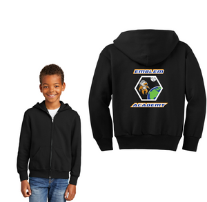 Emblem Academy Spirit Wear 2023-24 On-Demand Store-Youth Unisex Full-Zip Hooded Sweatshirt NASA Logo