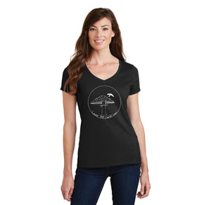 Laurel Tree Charter-Womens Fan Favorite V-Neck Tee Mushroom Logo