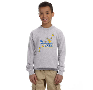 Alcott Elementary Spirit Wear II 2023-24-Youth Unisex Crewneck Sweatshirt Pawsitive Logo