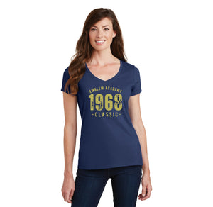 Emblem Academy Spirit Wear 2023-24 On-Demand Store-Womens Fan Favorite V-Neck Tee 1968 Logo
