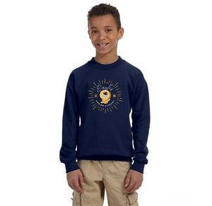 Emblem Academy Spirit Wear 2023-24 On-Demand Store-Youth Unisex Crewneck Sweatshirt Astronaut Logo