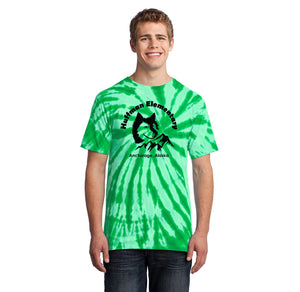 Huffman Elementary Spirit Wear 2023-24 On-Demand-Adult Unisex Tie-Dye Shirt Husky Logo