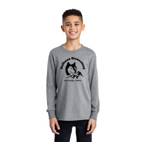 Huffman Elementary Spirit Wear 2023-24 On-Demand-Youth Unisex Port & Company Long Sleeve Shirt Husky Logo