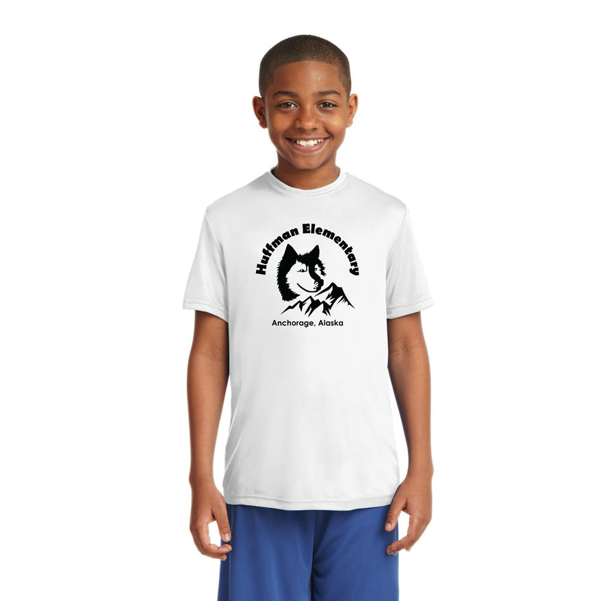 Huffman Elementary Spirit Wear 2023-24 On-Demand-Youth Unisex Dri-Fit Shirt Husky Logo