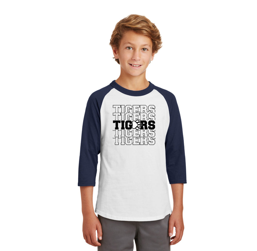 Walter M. Schirra Elementary Spirit Wear 2023-24 On-Demand-Youth Unisex Baseball Tee Tigers Logo